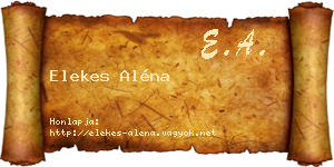 Elekes Aléna névjegykártya